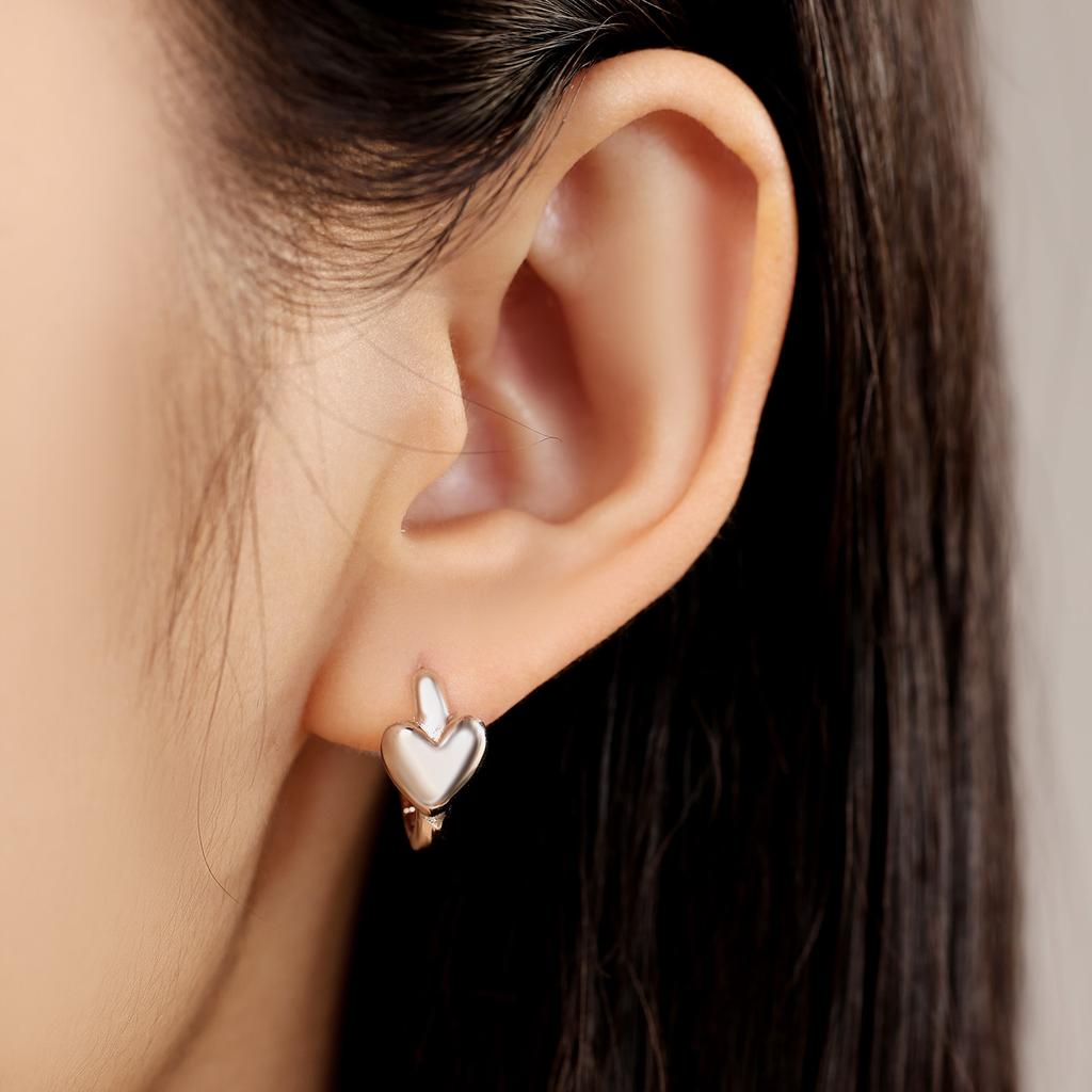 CYCUFF S925 Sterling Silver Basic Heart-shaped Earrings Hoop Earrings Women Jewelry Original Trendy Anniversary Gifts