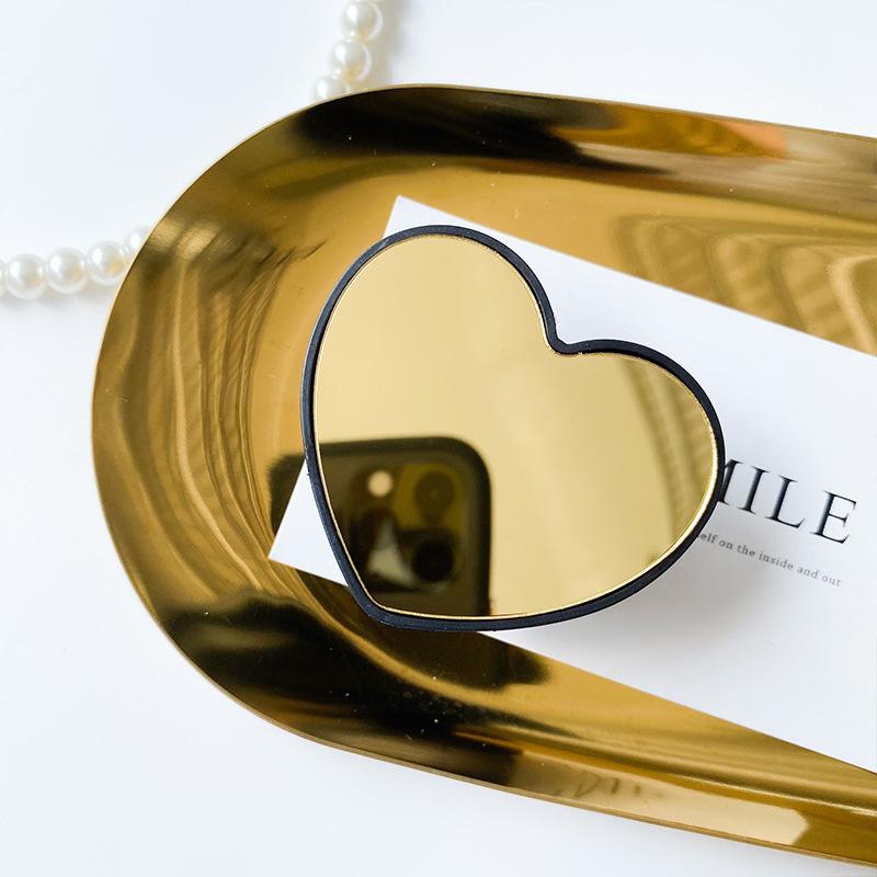 Paste Folding Air Cushion Mobile Phone Holder Creative Makeup Love Mirror Desktop Tablet Suitable For Lazy Bracket
