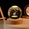 Blank Crystal Craft 3d Laser Engraving Crystal Ball Lamps Galaxy Crystal Ball With LED Wooden Base