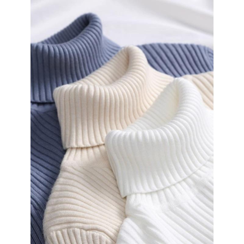 Women Fall Turtleneck Sweater Knitted Soft Pullovers  Basic Soft Sweaters
