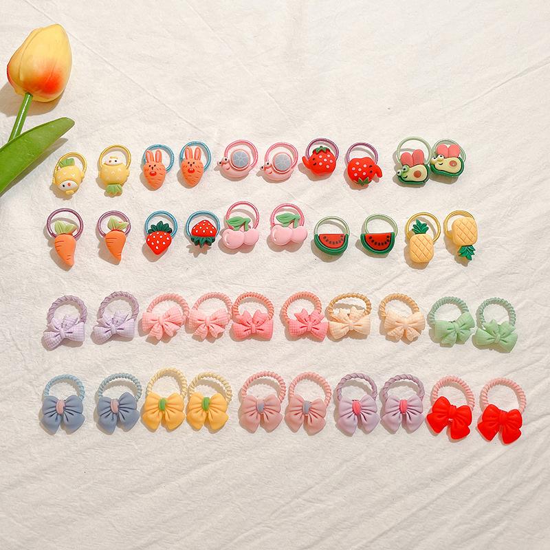 10-30PCS/Set, Cute Cartoon Animals, Hair Bands, Girls, Elastic Rubber Band, Headwear, Hair Accessories