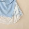 ZANZEA Women Casual Round Neck Lace Splice Summer Sleeveless Vest Tops