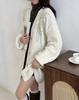 New Heavy Industry Sequins Single-breasted V-neck Lantern Sleeves Large Size Lazy Wind Sweater Cardigan Knitted Top Women