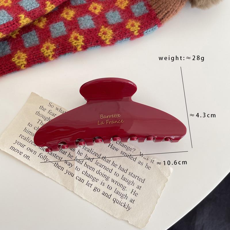 

Праздничная красная ацетатная заколка для волос: Простой, Универсальный Принцессный Стиль для Девочек