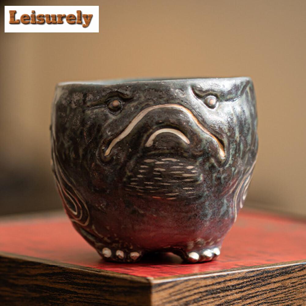 100ml Creative Golden Toad Ceramic Teacup Single Master Cup Customized Personal Mug Coffeeware Kung Fu Teaset Collection Gifts