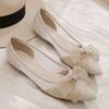 Xianfeng Student Pointed Mesh Breathable Spring Single Shoes Versatile Shallow Mouth with Skirt Wear Flat Shoes