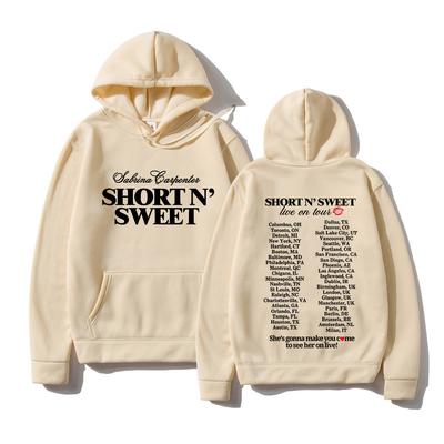 Sabrina Carpenter Short N Sweet Live Tour 2025 Hoodie Fashion Unisex Harajuku Hip Hop Hoodies Autumn Winter Vintage Pullovers