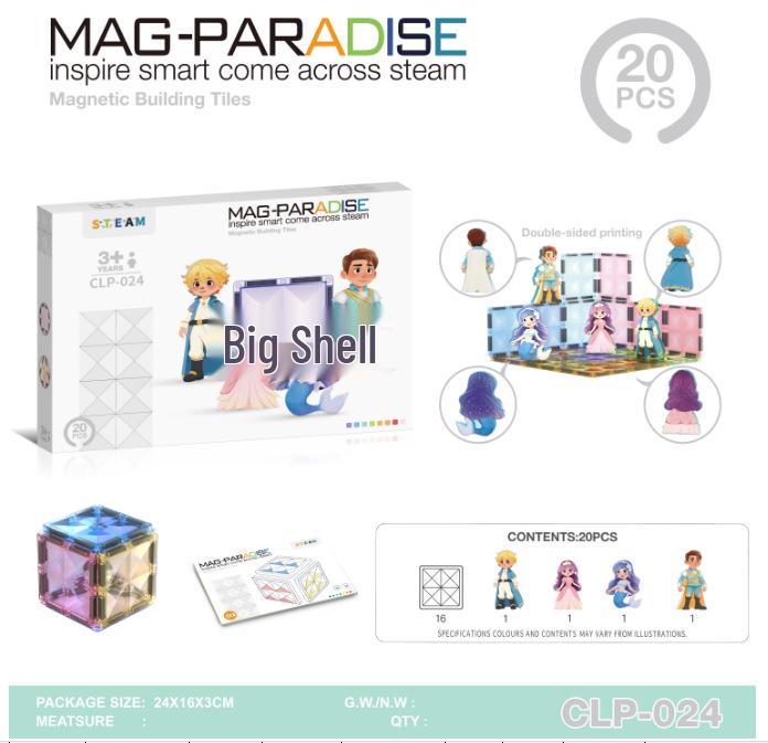 Stained Glass Magnetic Building Blocks Set - 100-Piece Educational Toy for Kids