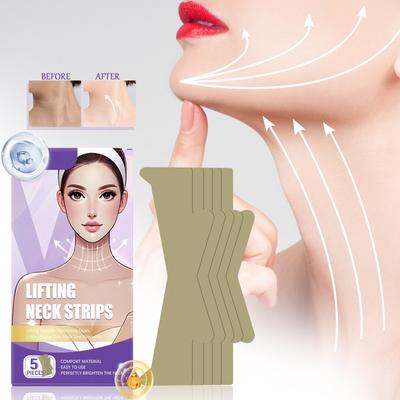 Neck Patch, Moisturizing & Firming Neck -Wrinkle Patch, Neck Lift Strap For Double Chin Neck & Chin, Smoothing Neck Wrinkles, 1 Box (5 Tablets)
