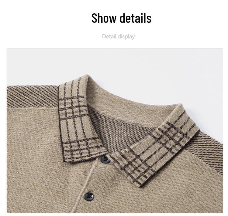 2025 Men's Autumn/Winter Knit Lapel T-shirt - Dad Style