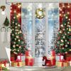 Christmas Shower Curtain Holiday Tree Gifts Window Scene Festive Decor Lights Wreath Bath Decor Waterproof Fabric 150X210