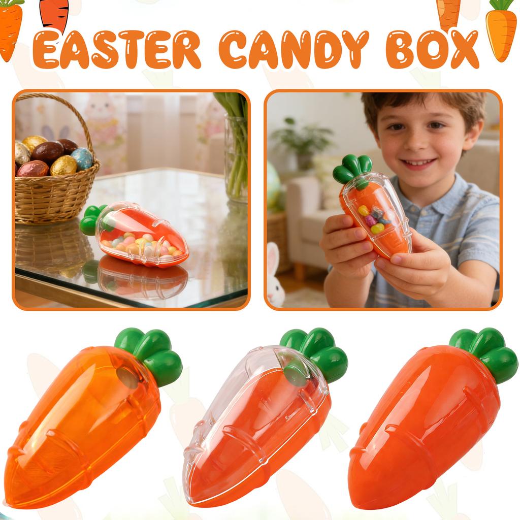 10-Piece Plastic Candy Box Set Carrot-Shaped Candy Storage Boxes Personalized Multi-Color Candy Organizers Ideal Choice For Wedding And Party Supplies