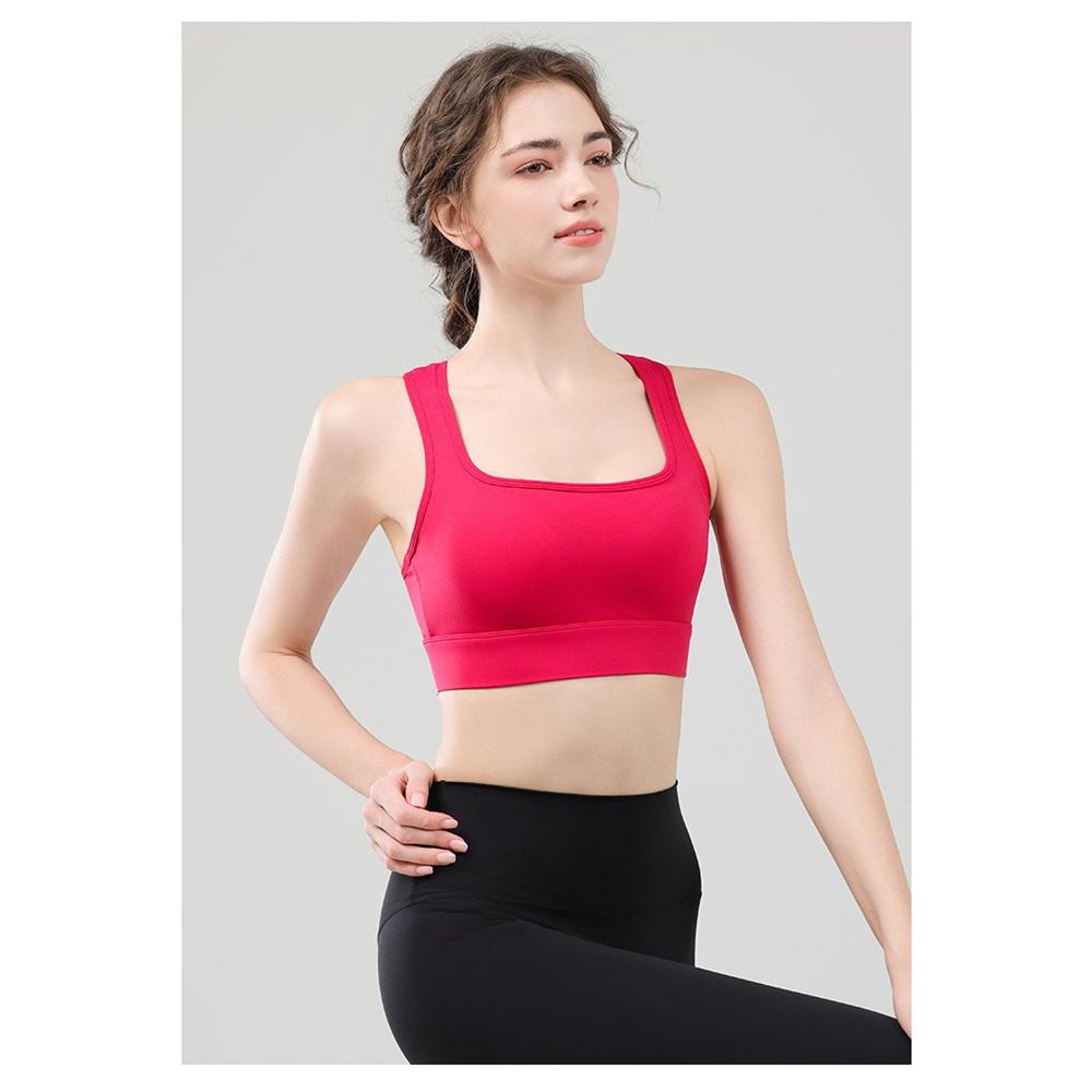 Women's U-neck Gathered Sports Bra, Yoga Vest With Beautiful Back, Outer Wear, Shockproof, Anti-sagging, Fitness Bra