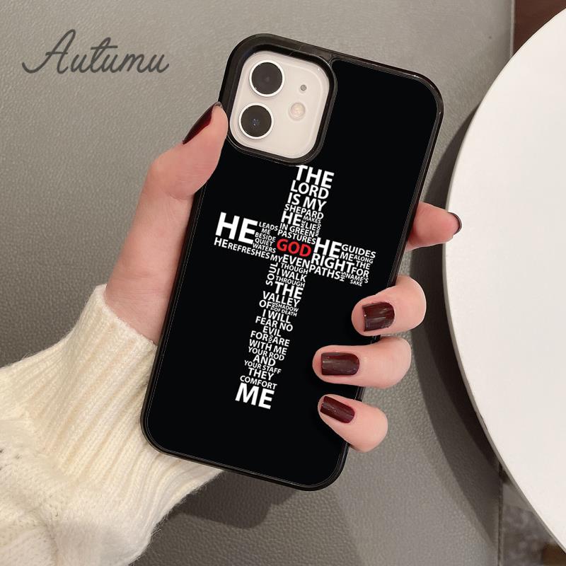 Cross On Bible Christian Catholic Phone Case for iPhone 11 12 13 14 Pro Max Mini XR XS SE 2020 6S 7 8 Plus Galaxy S21 S22 Cover