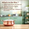 Hammered Copper Handi Casserole with Glass Lid, 1400 ML