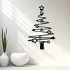 1-Piece Minimalist Xmas Tree Wall Art Metal Decor Rustproof Indoor Outdoor Holiday Home Garden Yard Decoration Sculpture Gift