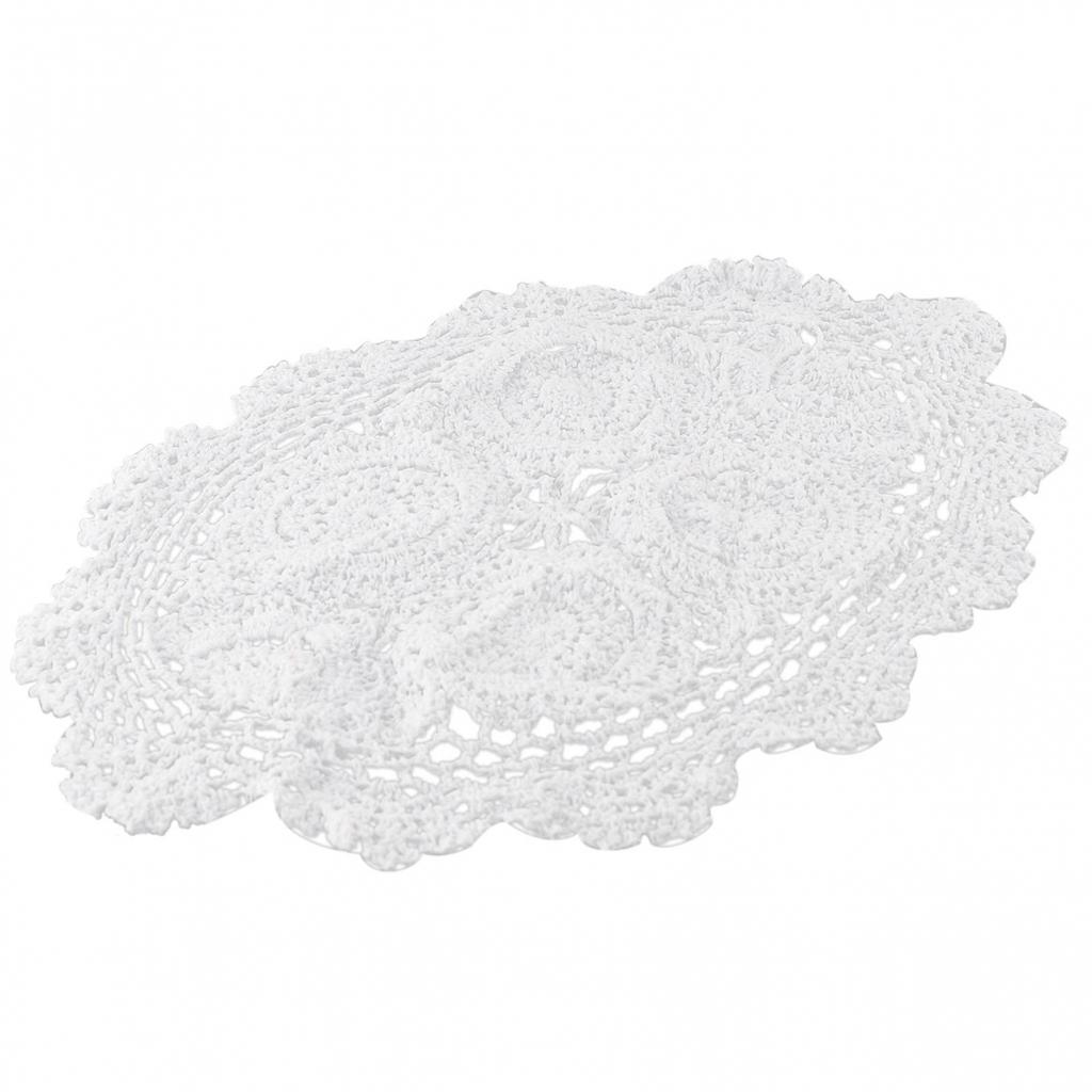 Dining Placemat Home Decoration Retro Oval Vintage Hand Crochet Doilies