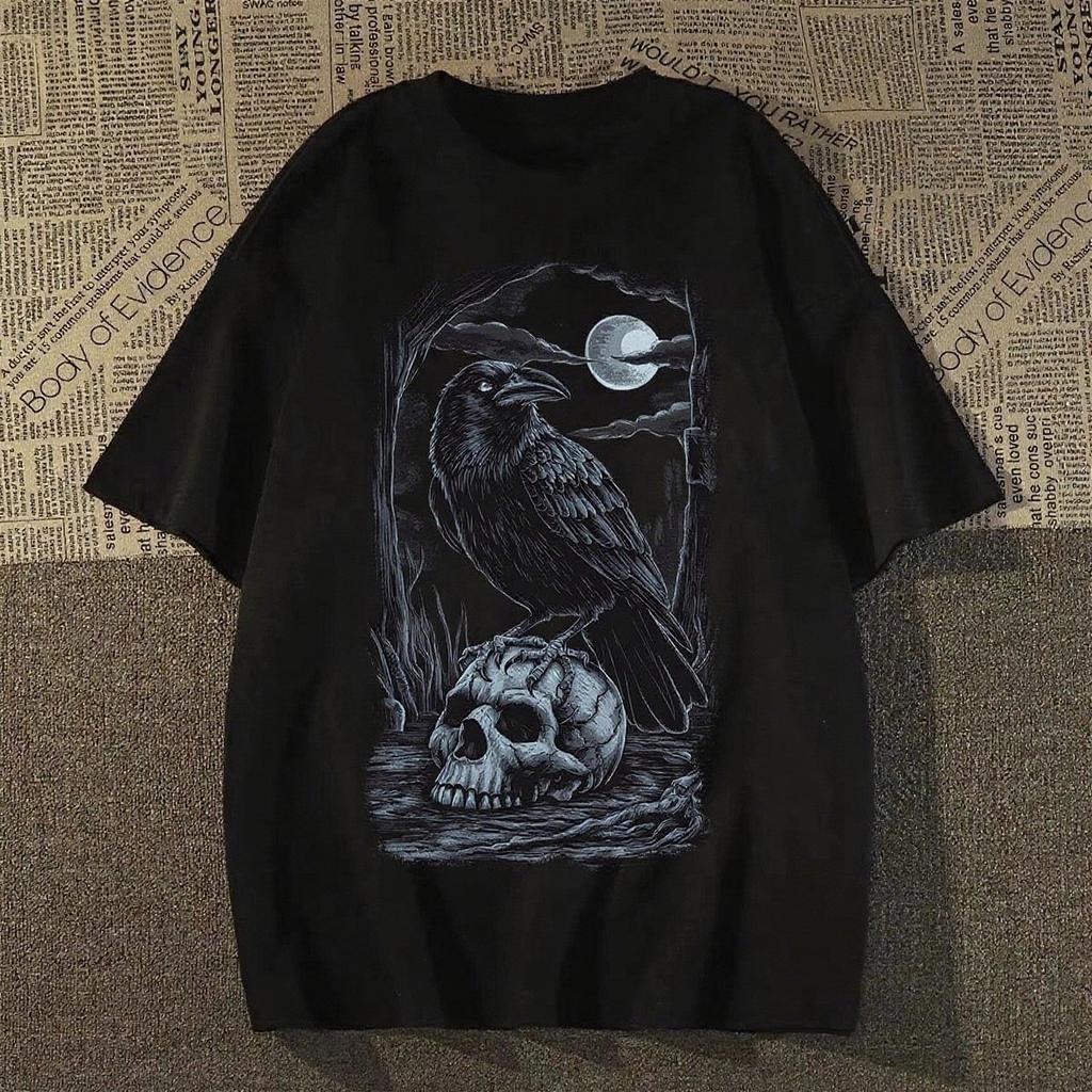 2025 American Devil Style Printed Short-sleeved Summer Casual Fashion Top Crew Neck Cotton Cool Breathable T-shirt