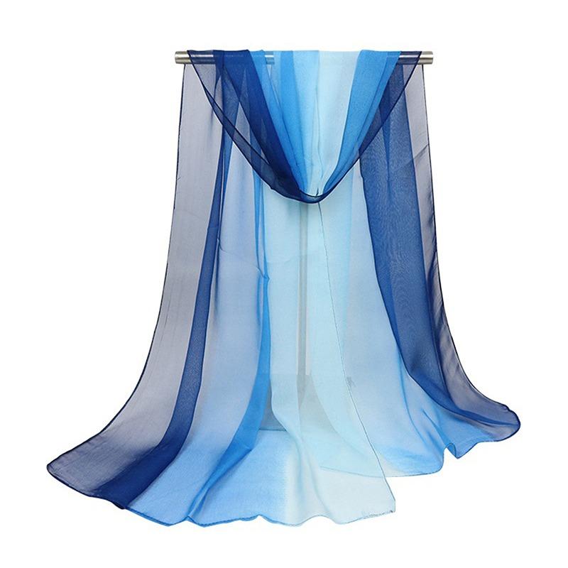 145*50cm Gradient Fashion Chiffon Scarf Women's Long Wraps and Shawls Lady Spring Autumn Scarves Bandana Hijab Stoles