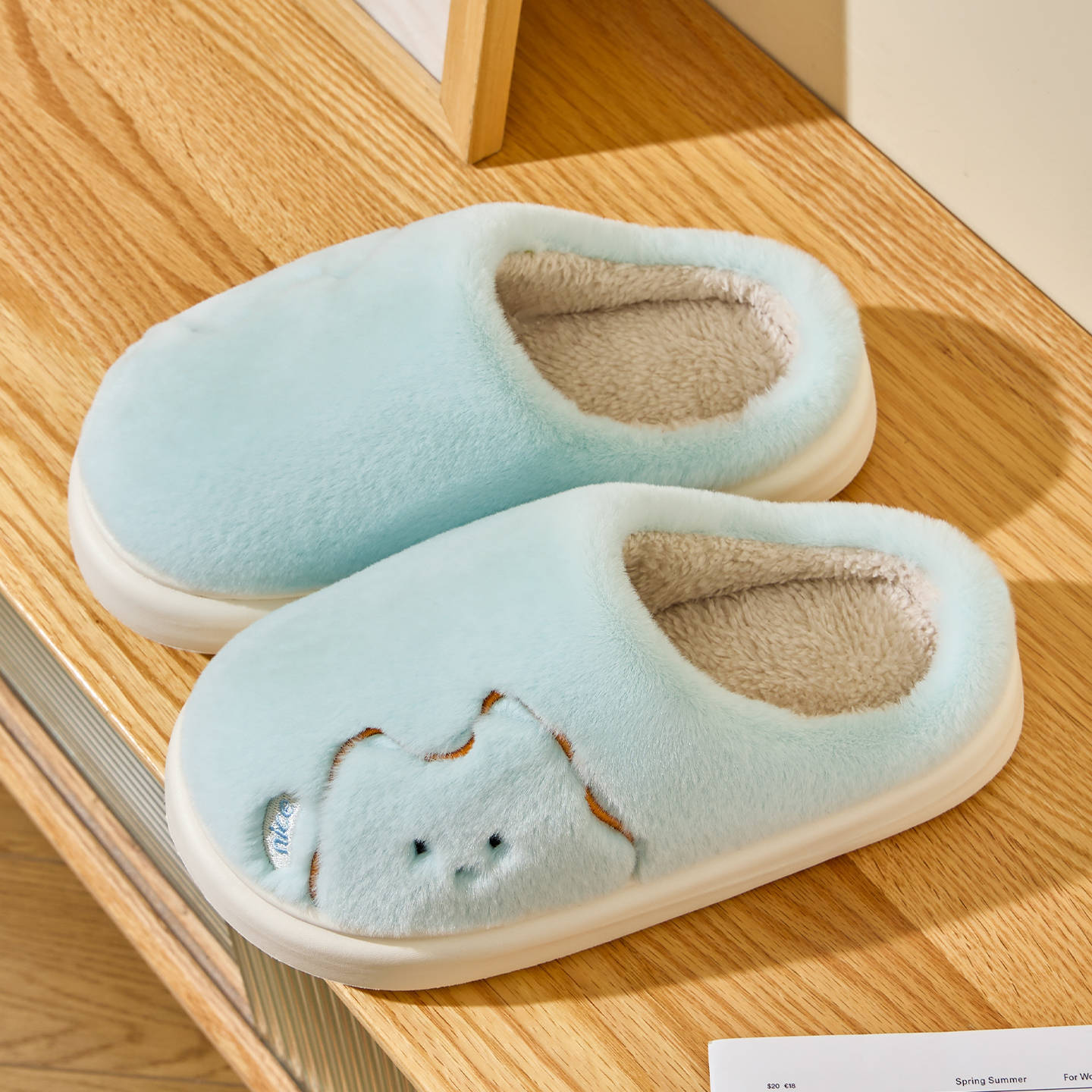 

Cute cotton slippers 2025 new autumn and winter indoor home thick bottom non-slip warm plush slippers 40-41 [suitable for sizes 39-40]