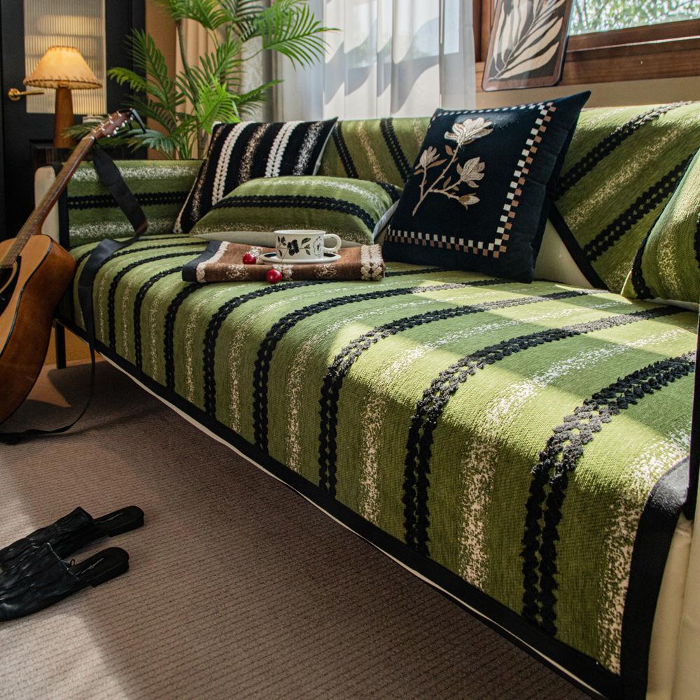 

1 шт. Шенилловая нескользящая подушка для дивана, роскошный клетчатый чехол-мат для дивана, защита от царапин кошек, покрывало для дивана, накидка для гостиной, отеля 70x70