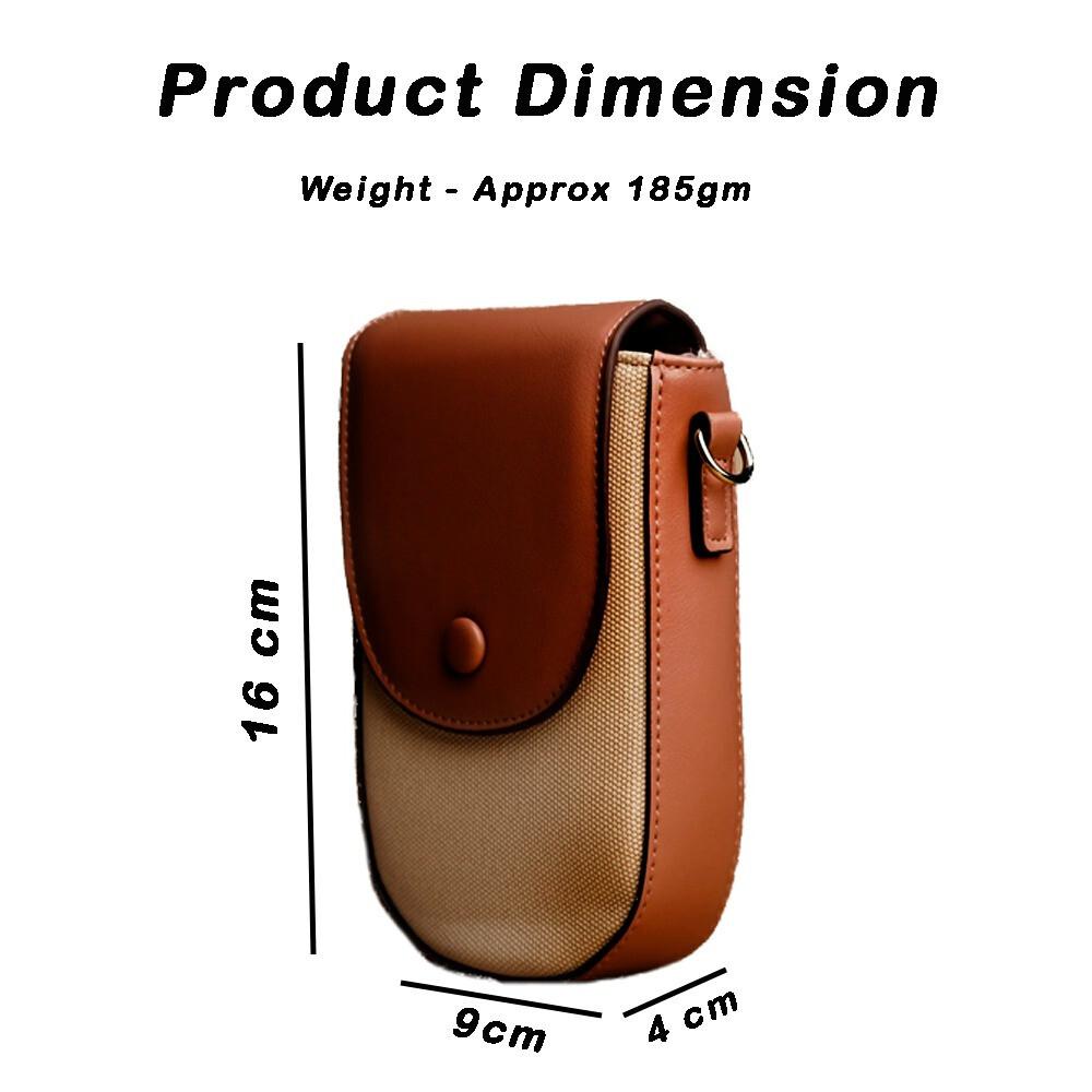 RSINC Small Crossbody Bags Semi Oval PU Leather Adjustable Shoulder Tan Brown B0DVQ1BDDJ