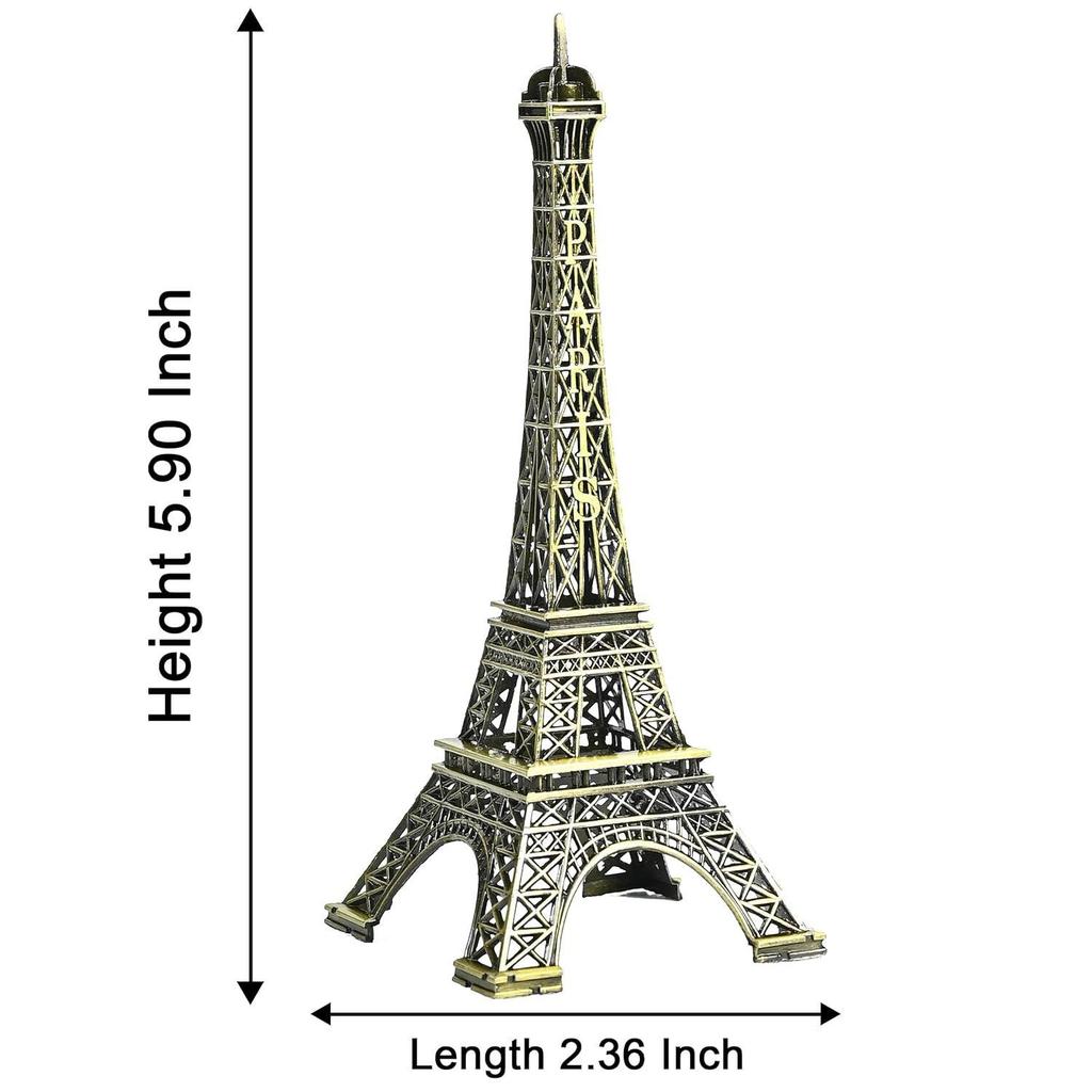 Home Decor Eiffel Tower Showpiece – 15cm Metal Paris Replica for Home Décor, Elegant Decorative Statue for Living Room