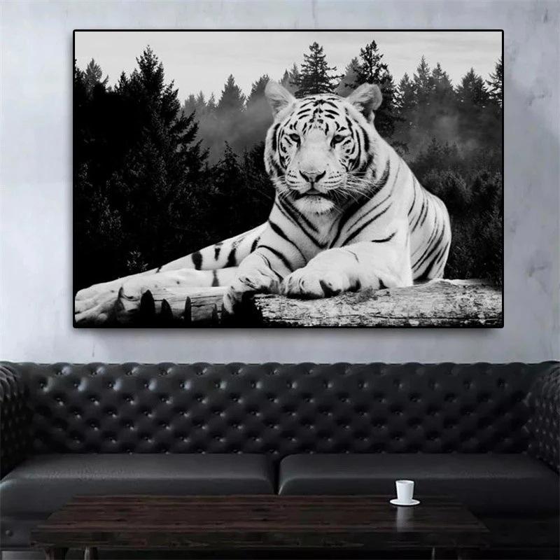 Wall Art Office Motivational Poster Tiger Canvas Painting Mentality Is Everything Printed Poster Artwork Home Decoration Living Room