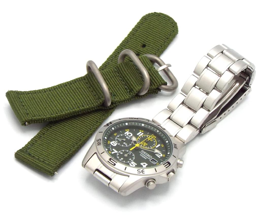 Seiko Men's Chronograph Watch SND377P Military Style Khaki Yellow Genuine Imported