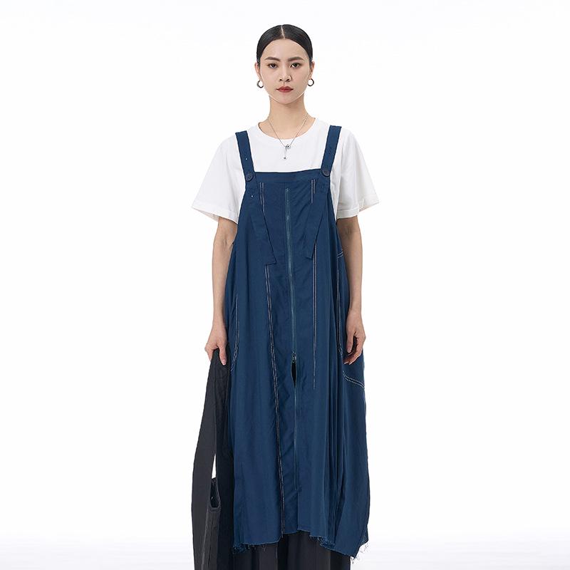 2026 Summer Plus Size Women s Cotton Linen Strap Dress - Loose Slimming, Japanese Korean Style, Trendy 32291 One Size