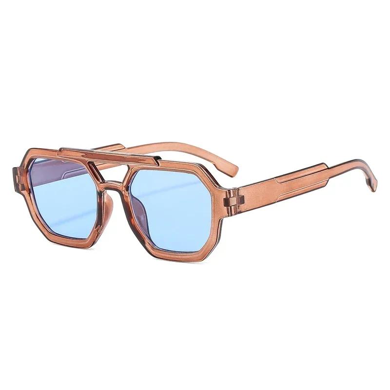 Lovely Mirror Square Sunglasses Women Men Ocean Color Casual Big Frame Designer Brand Eyewear Female Male