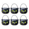 6PCS Set Spooky 6cm Size Halloween Pumpkin Jar With Lid Triangular Eyes Pumpkin Lantern Mini Basket Pumpkin Bucket Gift Giving