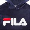 New FILA Aitana Crop Velour Hoodie Sweatshirt Women's Marine Blue LW932642-410
