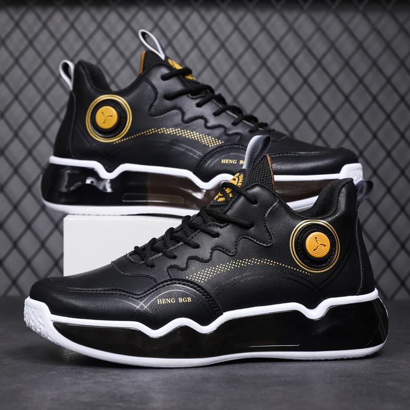 

New men s basketball shoes are light, comfortable and height-increasing sports shoes, youth trend fashion and breathable casual shoes 44 чорний