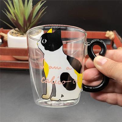 Real Shot Káva Mléko Čaj Sklenice Šálek vody Kreativní Kreativní Roztomilá kočka Hrnek Červené víno Pivo Skleničky na šampaňské Dětská láhev opakovaně použitelná