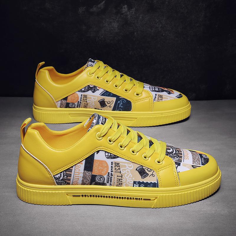 

Повседневная спортивная обувь Мужская универсальная износостойкая мужская обувь Модная обувь для скейтбординга для мужчин Кроссовки для отдыха Пара обуви 42 жёлтый