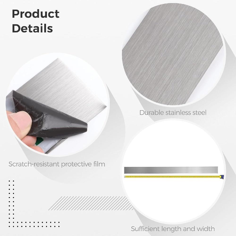 1PC 30CM/11.81IN  Stainless Steel Trim Strips 304 Brushed Finishing Sheet Metal Gap Strip Filler Trim for Kitchen Tools