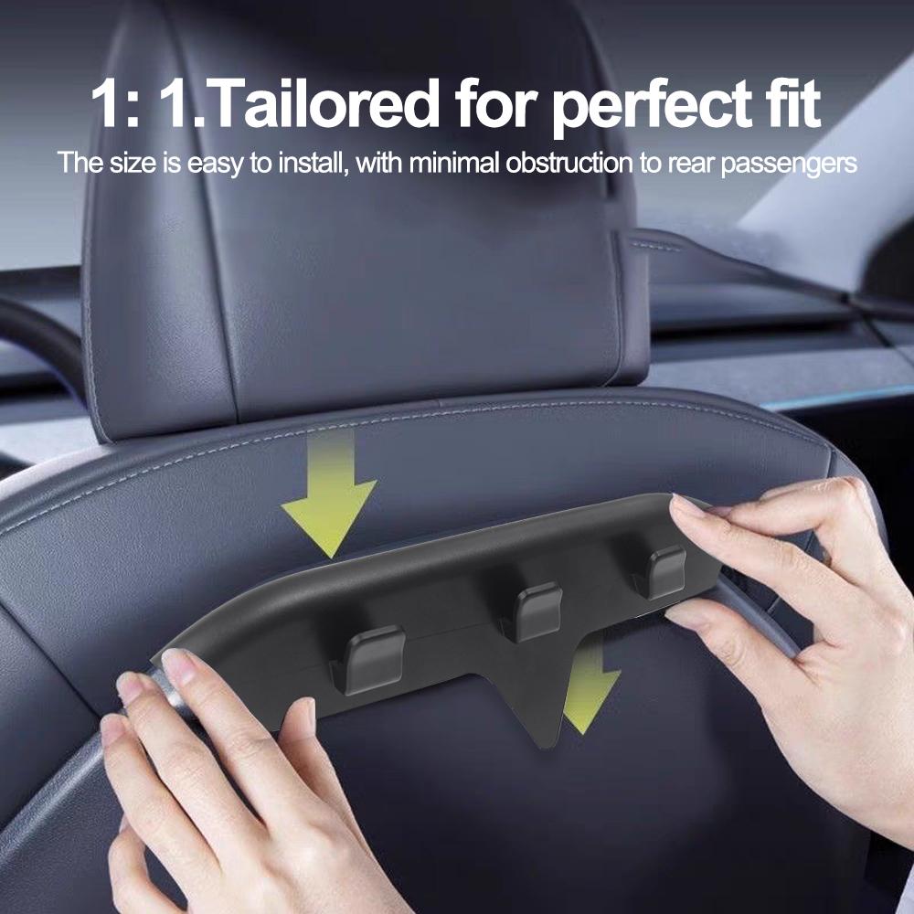 Suitable for Tesla Model Y Model 3 Rear Car Mount Multi-Purpose Cars Seat Back Hook Handbag Backpack Grocery Bag Storage Holder