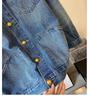 2025 Spring/Autumn Women's Retro Washed Denim Jacket: Hong Kong Style, Loose Fit, Trendy Casual Fashion