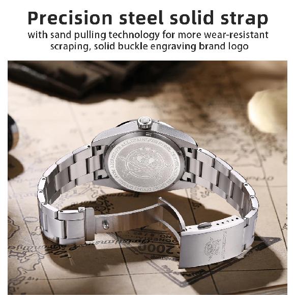 ADDIESDIVE Hot Sale GMT Quartz Watch Stainless Steel Bubble Mirror Glass BGW9 Super Luminous Men's Watches AD2035 NEW Waterproof