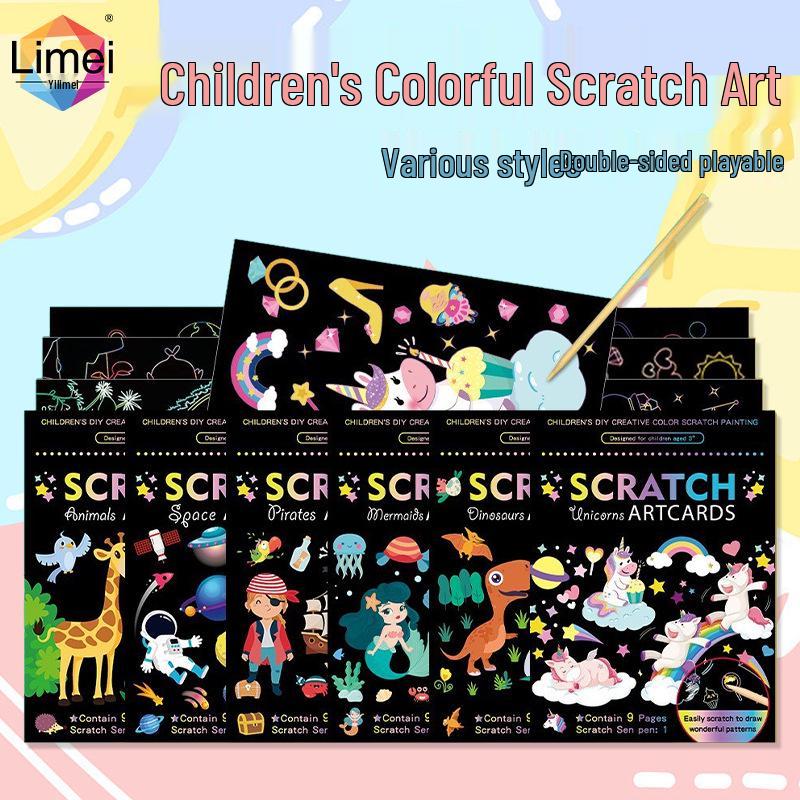 Children's Scratch Art Fun Creative DIY Doodle Painting Book - Perfect Gift for Kids