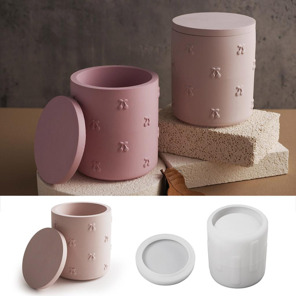 Retro Styles Silicone Container Mould for Craft Jewelry Holder Candle Jar Glossy Exterior Designs