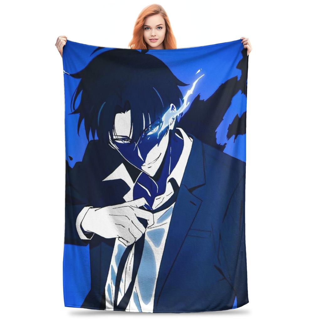 Anime Solo Leveling Decke Leichte Flanell Sofa Überwurfdecke für Zuhause Schlafzimmer Outdoor Decken Bettdecke Steppdecke