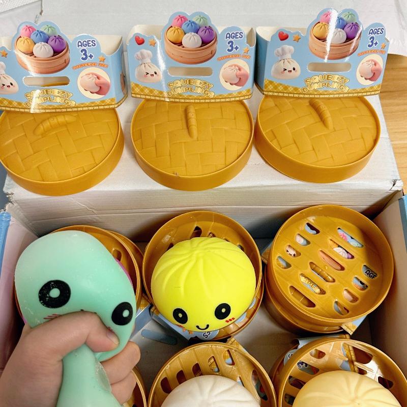 New Glitter Dumpling Bun Squishies Toy Slow Rising Stress Relief Ball Fidget Toy For Home Office Travel
