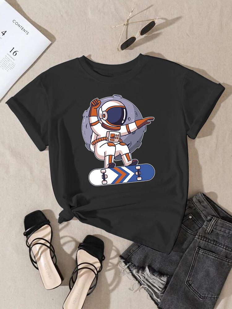 Women Fashion Print T-Shirt Girl Y2K Short Sleeve Tees Tops Kawaii 90S Sweetshirts Female Harajuku Graphic O-Neck T-Shirt