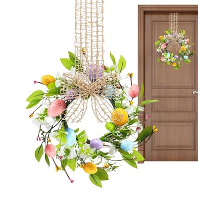 Couronne de porte de Pâques Printemps Suspendable Guirlande Artificielle Design avec Nœud Couronne de Pâques et de Printemps Pour Fêtes Festivals Célébrations