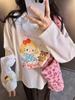 Spring/Autumn 100% Cotton Crew Neck Long Sleeve T-shirt - Cartoon KT Cat Design
