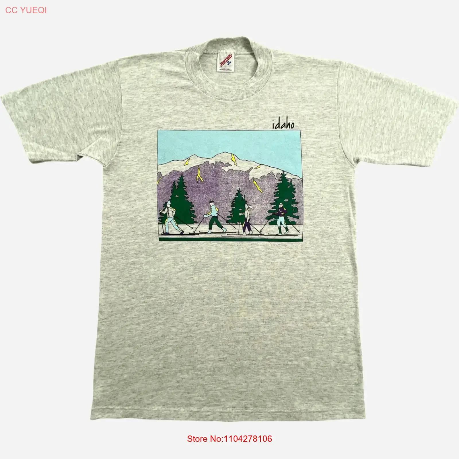 

Vintage Idaho Skiing T Shirt Mens Medium Gray Jerzees USA Nature vintage Washed Comfortable fashion Stretched 5XL різнокольоровий