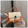 Contrasting color trend fashion small square bag women's 2025 new high-end texture messenger bag niche simple casual shoulder bag