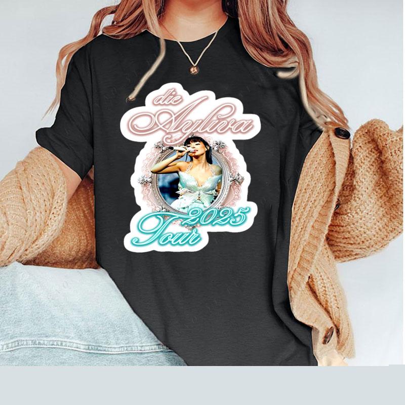 Playeras Ayliva Tour Concert 2025 Graphic TShirt Popular Shirt Polyester Short Sleeve Casual Loose Creativity Tee